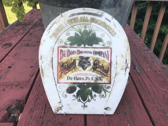 dubois brewing company porter vitrolite sign