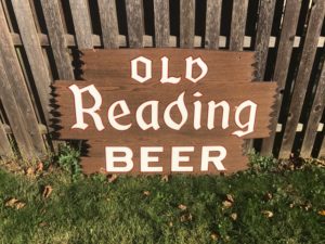 old reading beer porcelain sign