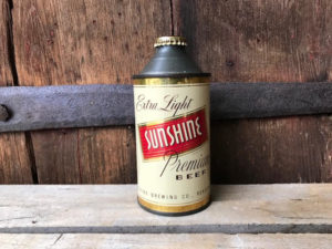 sunshine beer tan cone top can