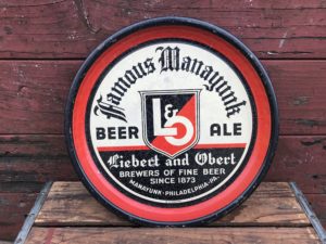 famous manayunk beer ale tray liebert obert brewing company brewery Philadelphia