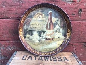 Stegmaier beer cat kitten tray Chas shock company