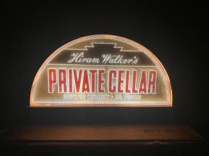 hiram walkers private cellar whiskey lighted sign cincinnati advertising products company