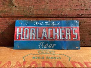 horlachers beer sign horlacher brewing company leyse aluminum ium lee-see art sign