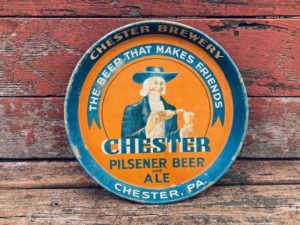 chester pilsener beer tray Chester brewing company Electro-Chemical Engraving