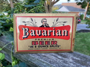 Bavarian premium beer tin sign mount carbon brewery Pottsville permanent sign display company reading