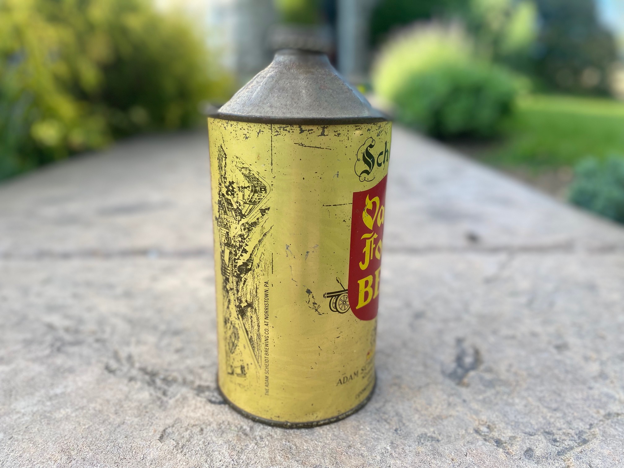 valley forge beer quart cone top can Adam Scheidt Brewing company brewery Norristown