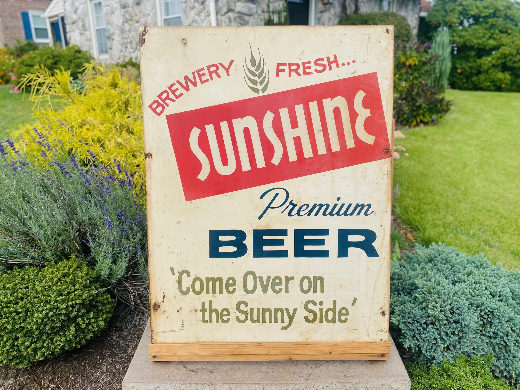sunshine premium beer delivery truck sign brewing company reading