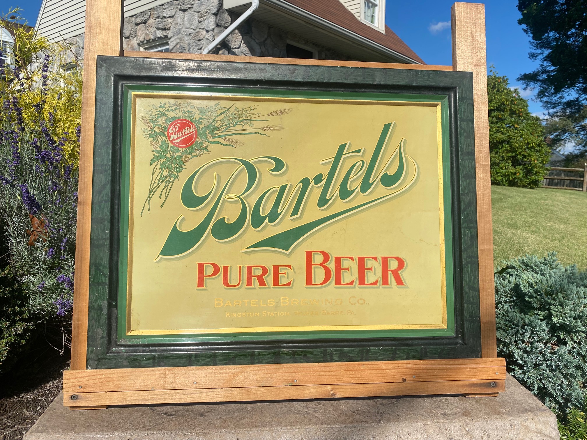 bartels pure beer sign brewing company Wilkes-barre Chas shonk company Chicago