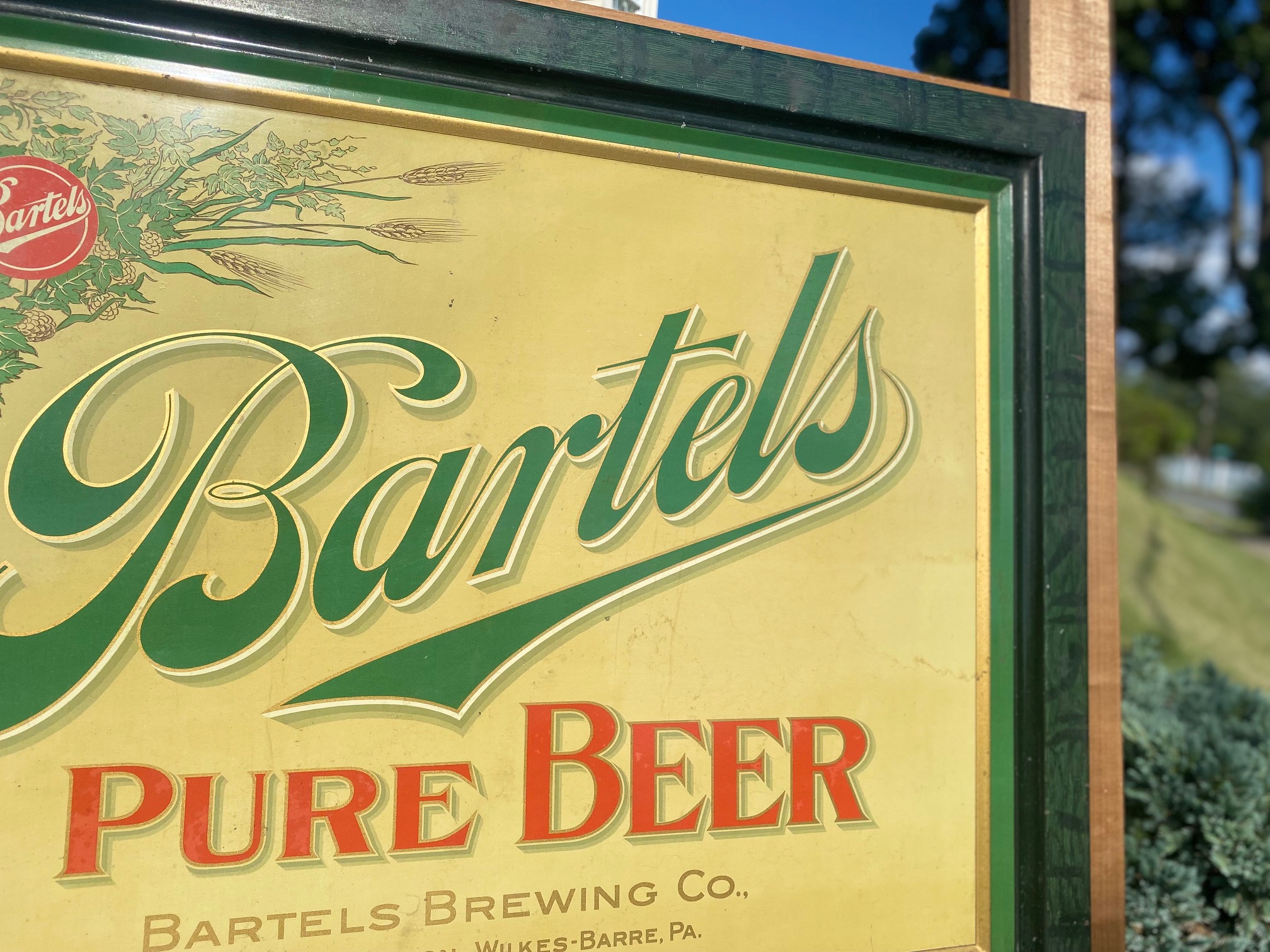 bartels pure beer sign brewing company Wilkes-barre Chas shonk company Chicago