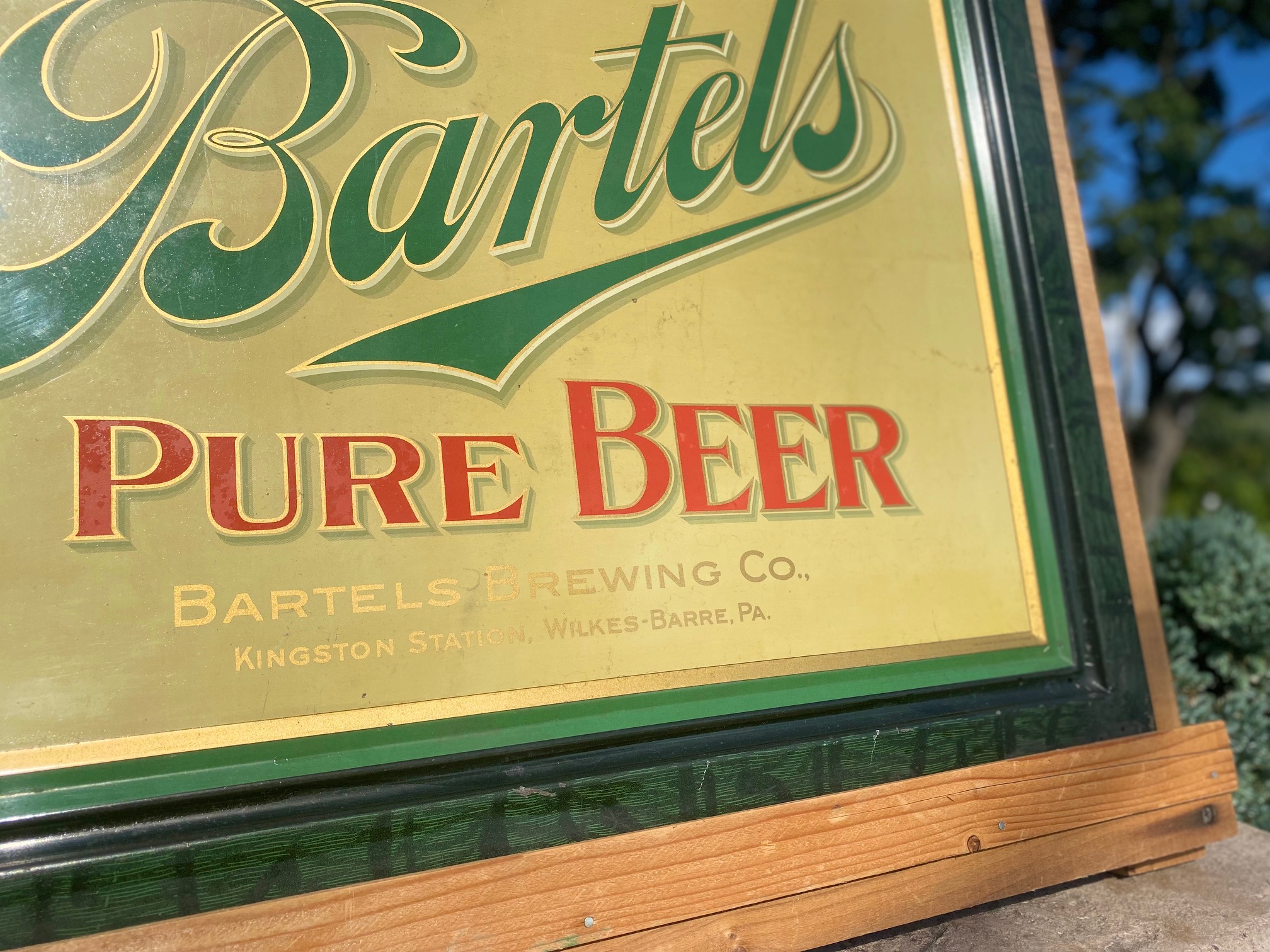 bartels pure beer sign brewing company Wilkes-barre Chas shonk company Chicago