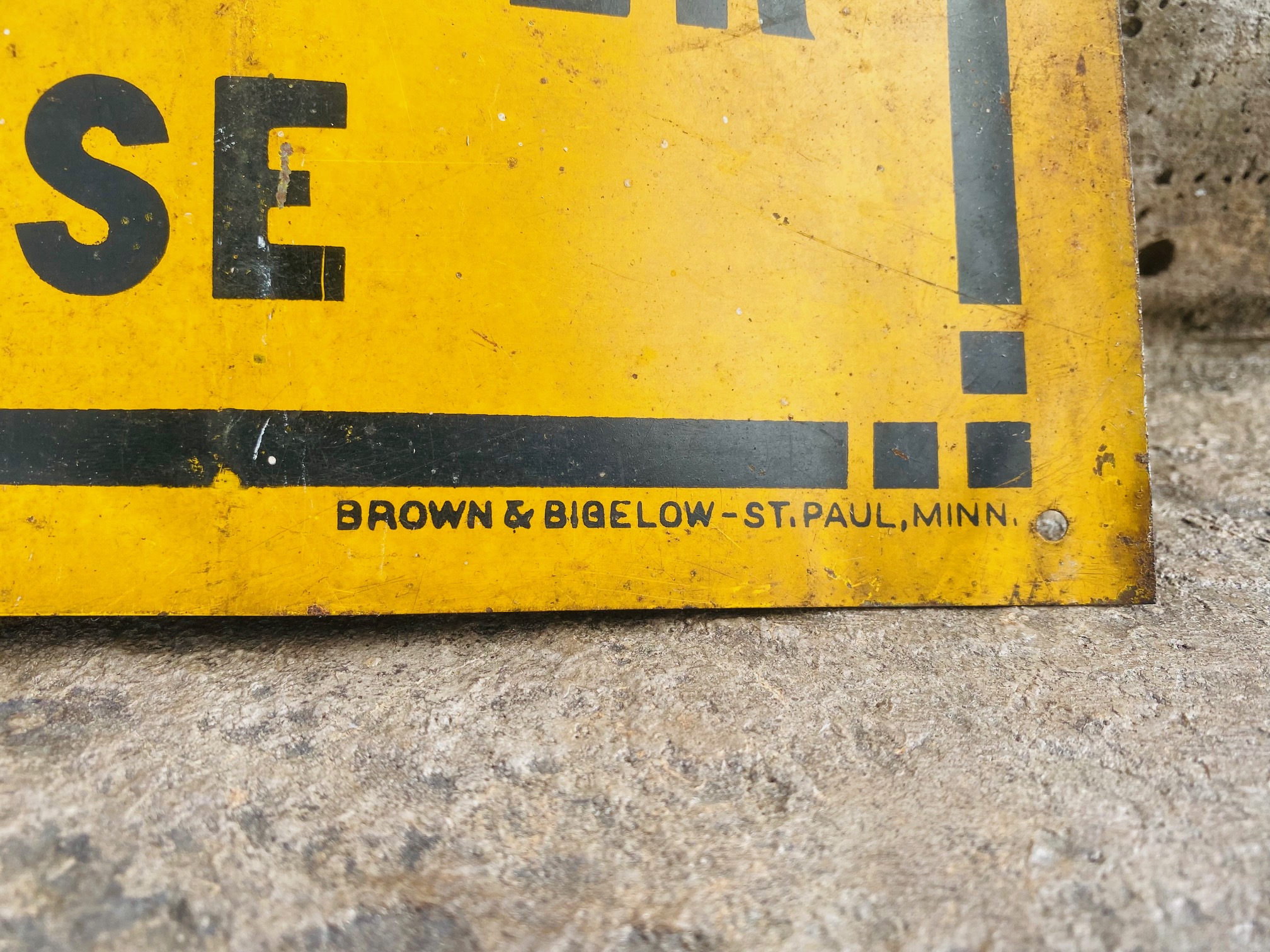 Bethel distilled water battery sign brown Bigelow st paul